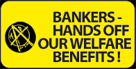 Bankers hands off our Benefits Sticker
